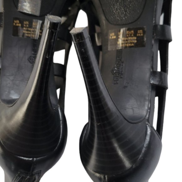 ❤️ Host Pick ❤️ FERGALICIOUS – Black Strappy Cage Shoe High Heels Back Zipp… - Picture 6 of 6